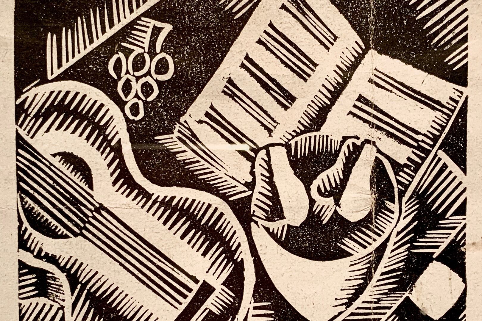 Grabado de Norah Borges de 1924. Abajo: Otro grabado de Nora Borges de la década del 20.