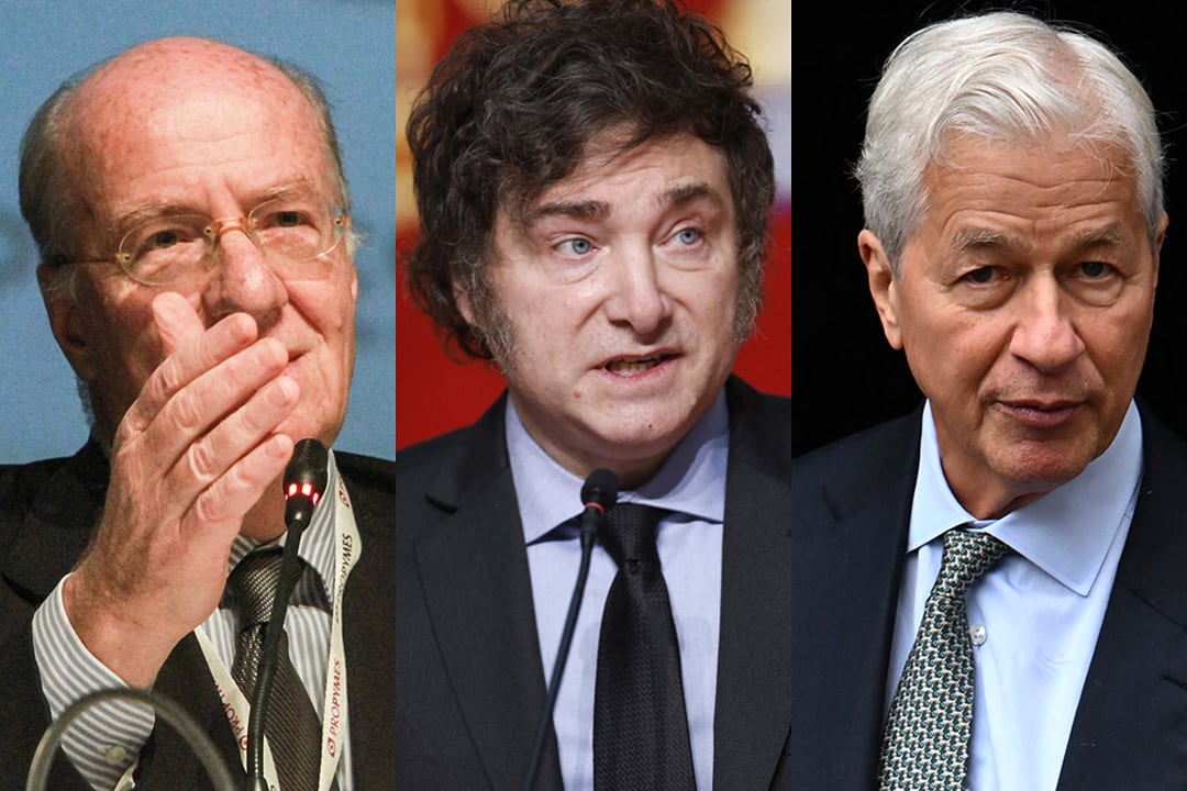 Rocca, Milei y Jamie Dimon, el jefe del JP Morgan