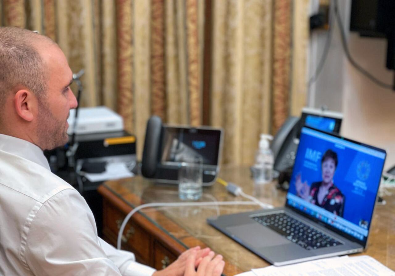 Ministro Guzmán, online con el FMI.