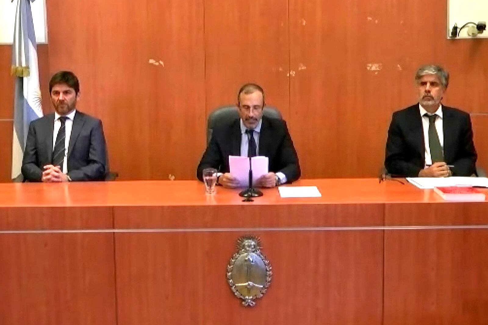 Los jueces del TOF 2: Rodrigo Giménez Uriburu, Jorge Gorini y Andrés Basso.