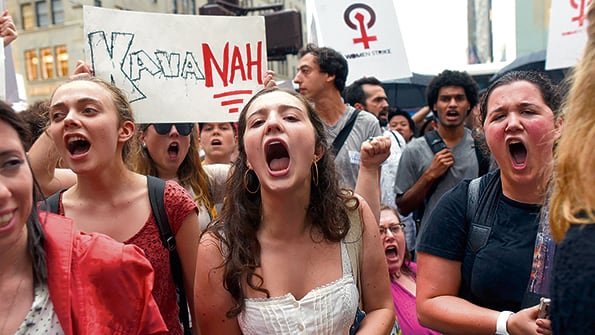 Una gran manifestación de mujeres rechazó la candidatura de Kavanaugh.