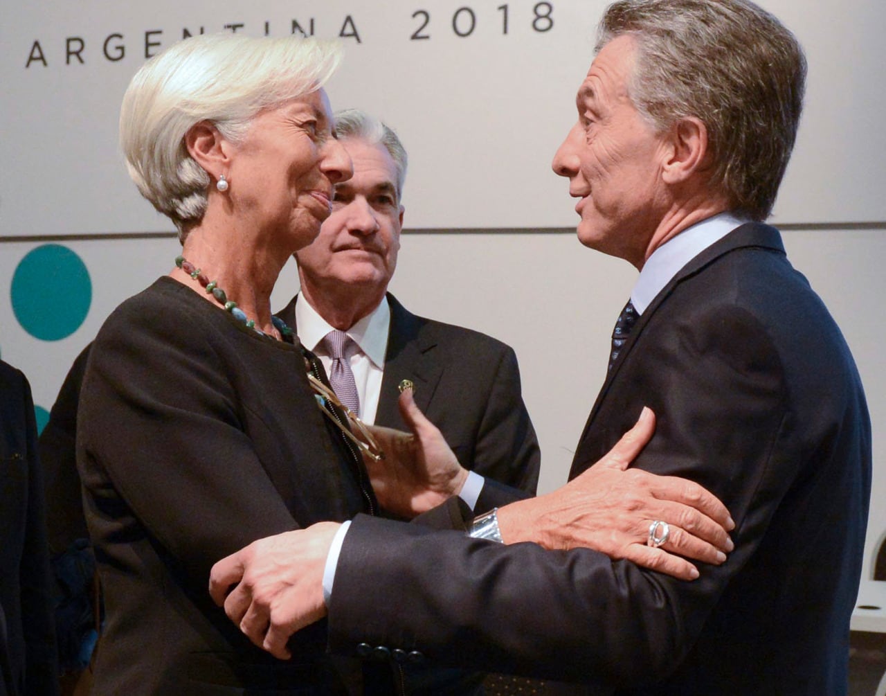 La extitular del FMI, Christine Lagarde, y el expresidente argentino Mauricio Macri.