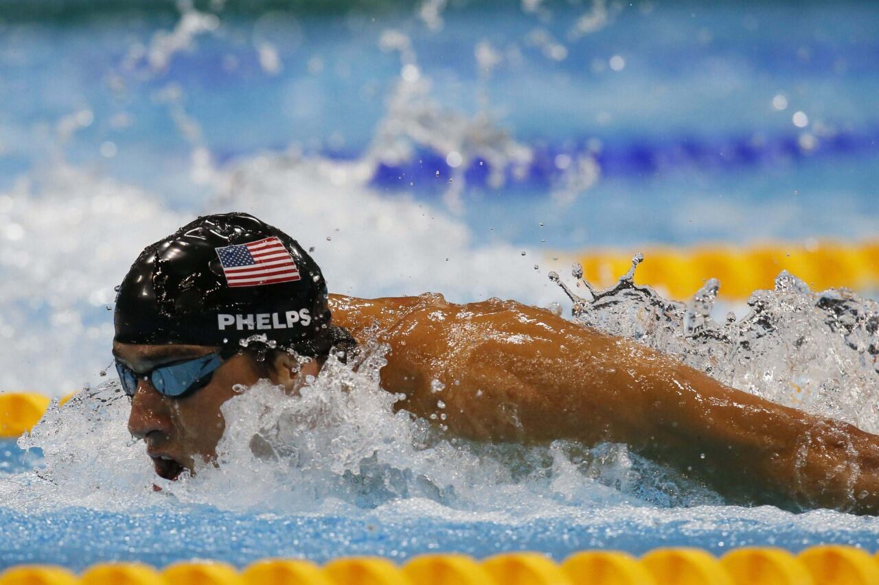 El estadounidense Michael Phelps en acción