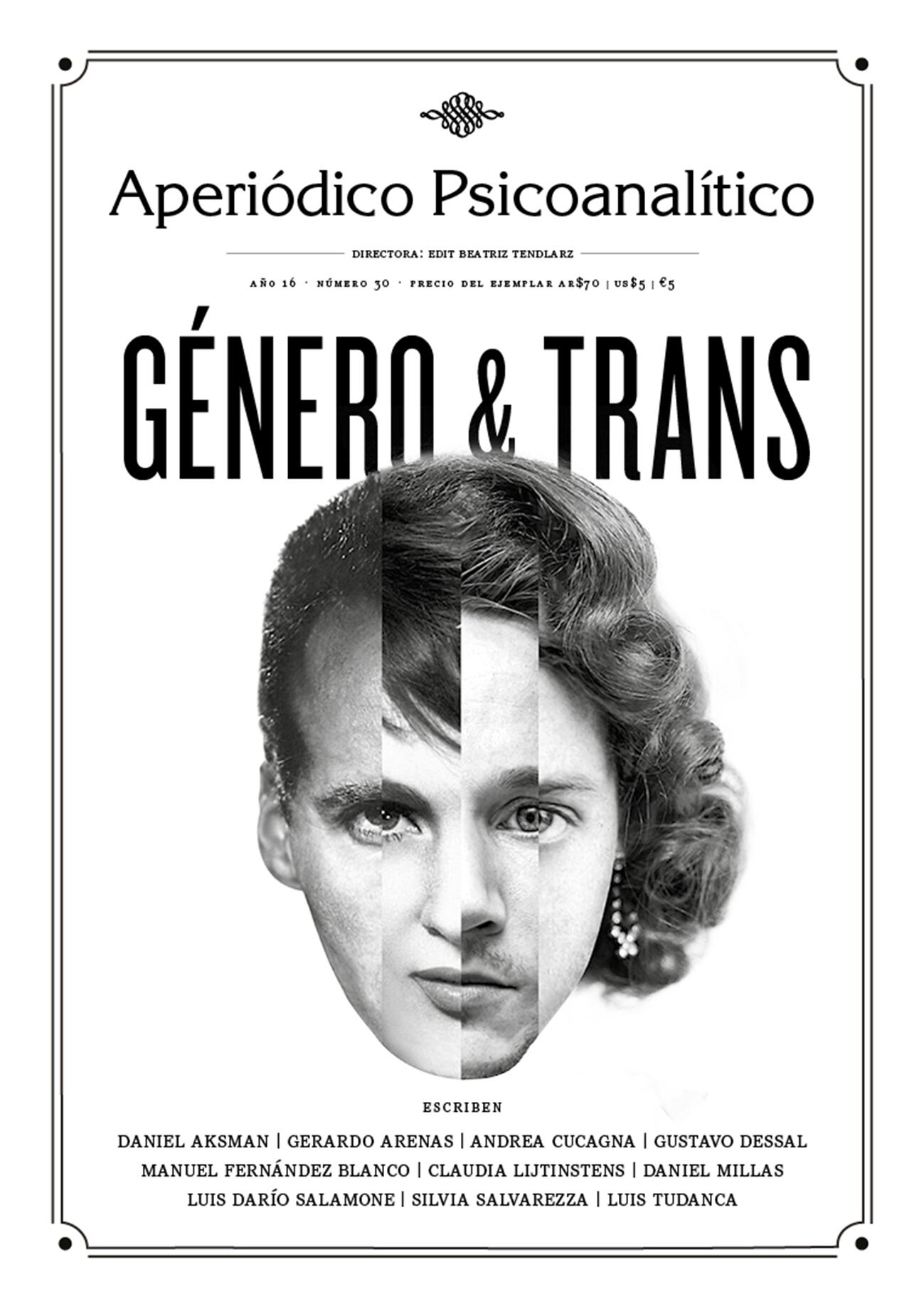 La tapa de la revista dirigida a psicoanalistas.