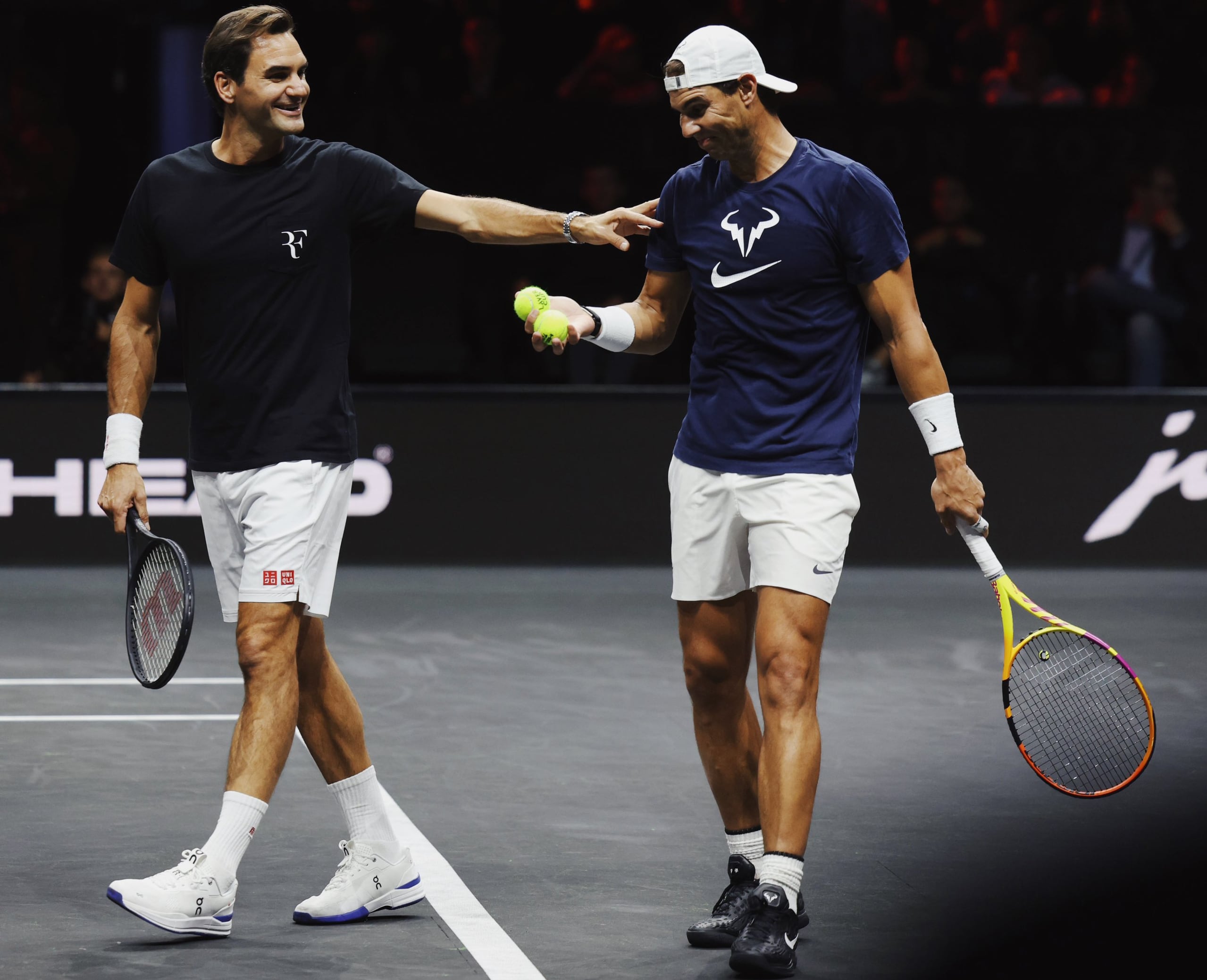 Roger Federer y Rafael Nadal entrenaron juntos de cara a su partido de dobles ante Jack Sock y Frances Tiafoe: será el retiro del suizo. 