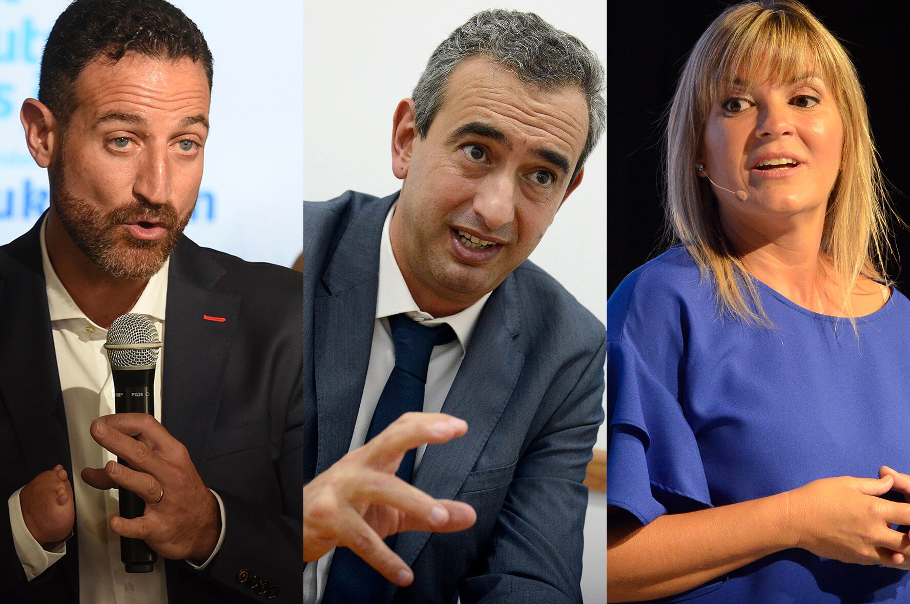 Roberto Sukerman del Partido Justicialista. Pablo Javkin y Verónica Irizar, del FPCYS.