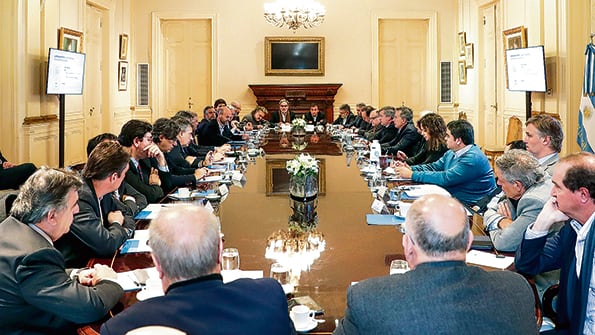 El presidente Mauricio Macri encabezó ayer una nueva reunión de Gabinete en la Casa Rosada.