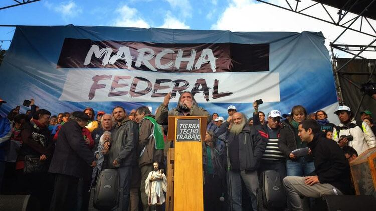 Baradel, en su discurso de esta tarde.