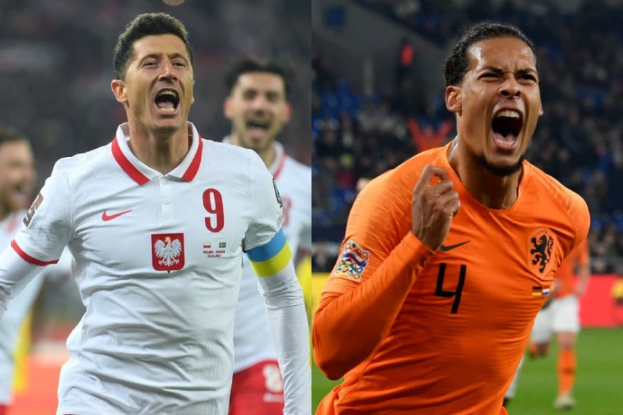 Robert Lewandowski (Getty Images) y Virgil van Dijk (AFP), figuras y capitanes de Polonia y Países Bajos respectivamente. 