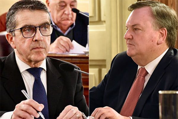 Jefes de bancada Armando Traferri (PJ) y Felipe Michlig (UCR).