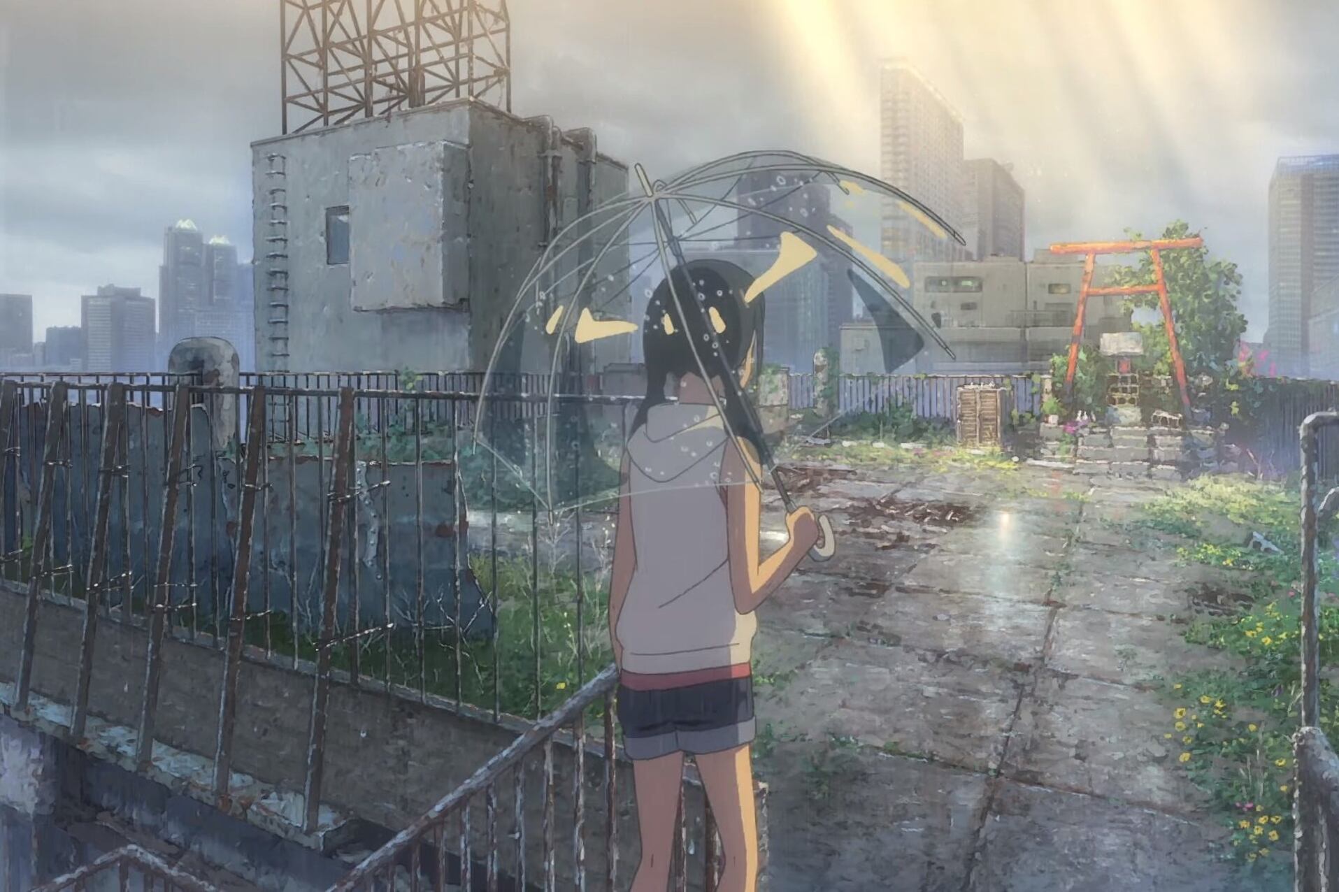 Hina obtuvo el poder de manipular las condiciones climáticas el día que atravesó un "torii".