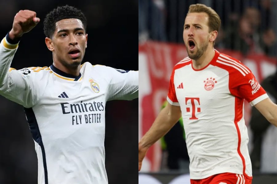 Jude Bellingham y Harry Kane, titulares hoy en el Clásico de Europa entre Real Madrid y Bayern Múnich.