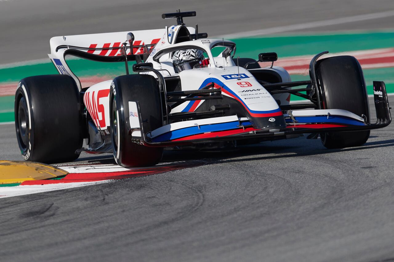 Mazepin, en las pruebas en Barcelona, en febrero pasado. 