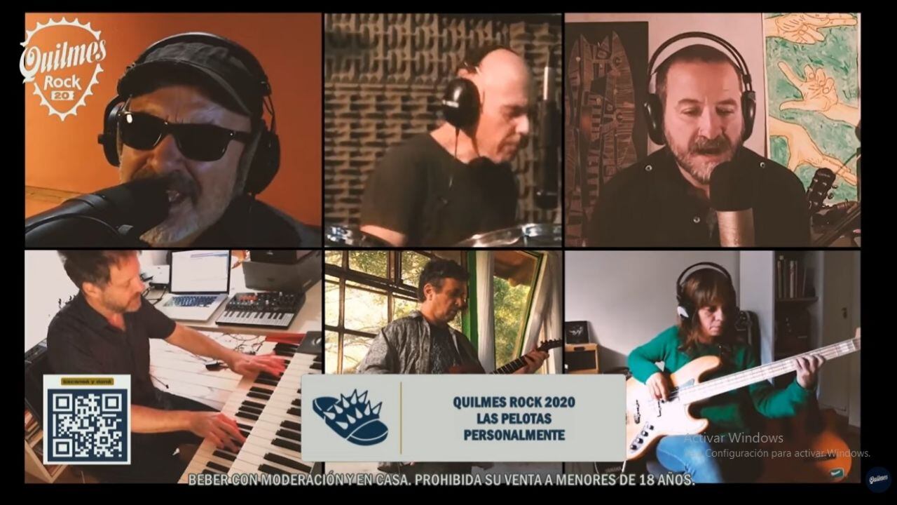 Las Pelotas en el último Quilmes Rock virtual. 