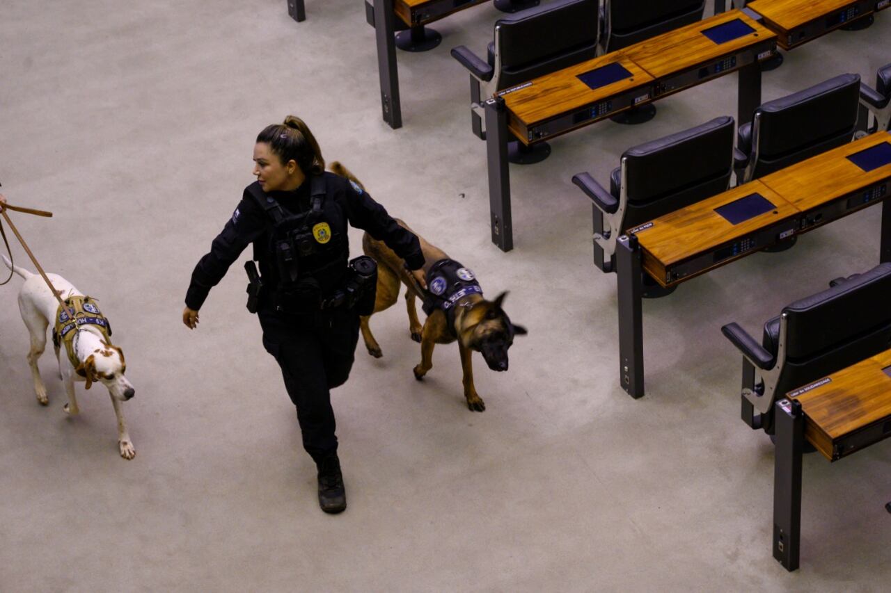 La Policía custodia el Congreso brasileño.