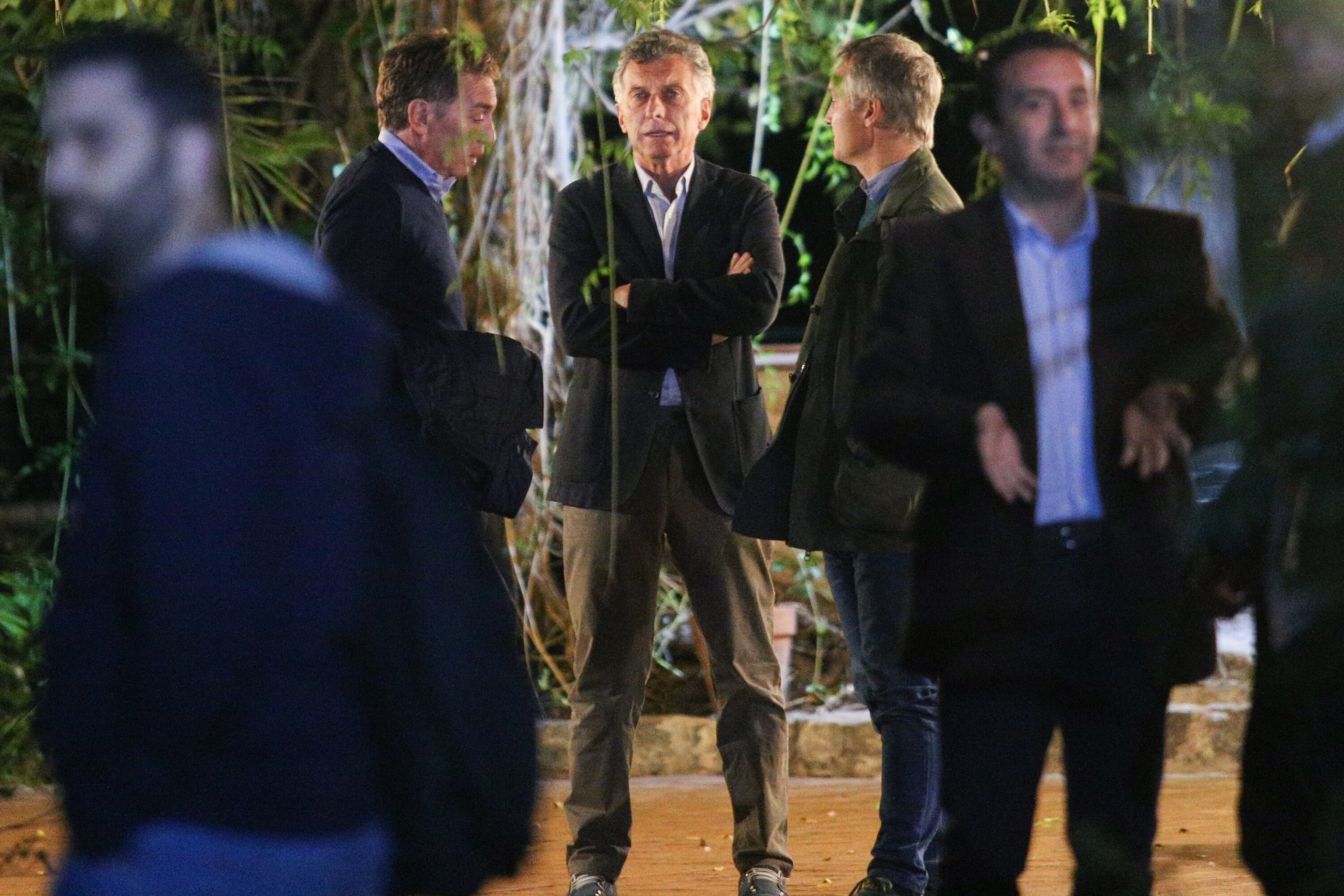 Mauricio Macri, Diego Santilli y Fernando De Andreis, anoche, luego de la reunión.