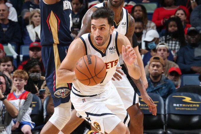 Facundo Campazzo en el partido de Denver Nuggets ante New Orleans Pelicans.