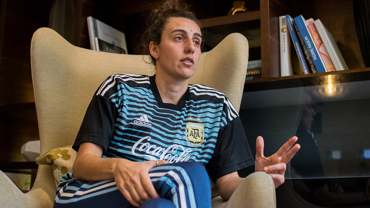 Belén Potassa, delantera de la Selección Argentina que este miércoles a las 16 se mide con Escocia.