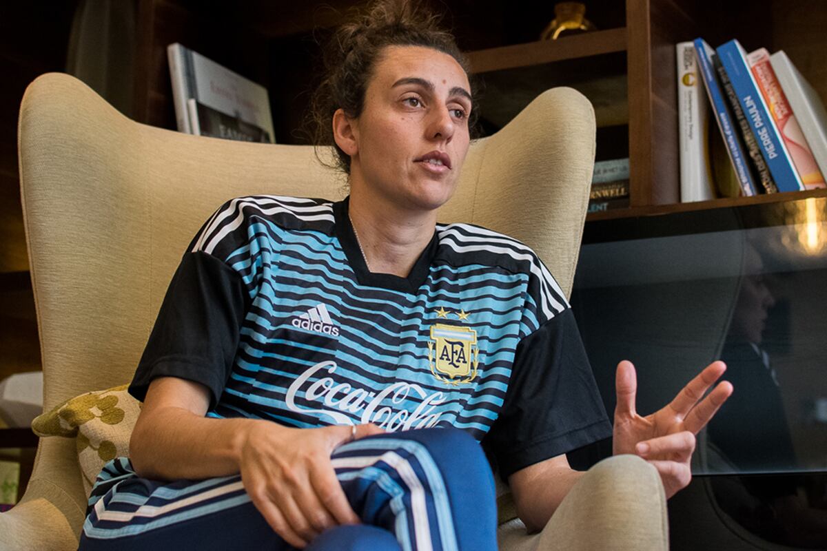 Belén Potassa, delantera de la Selección Argentina que este miércoles a las 16 se mide con Escocia.