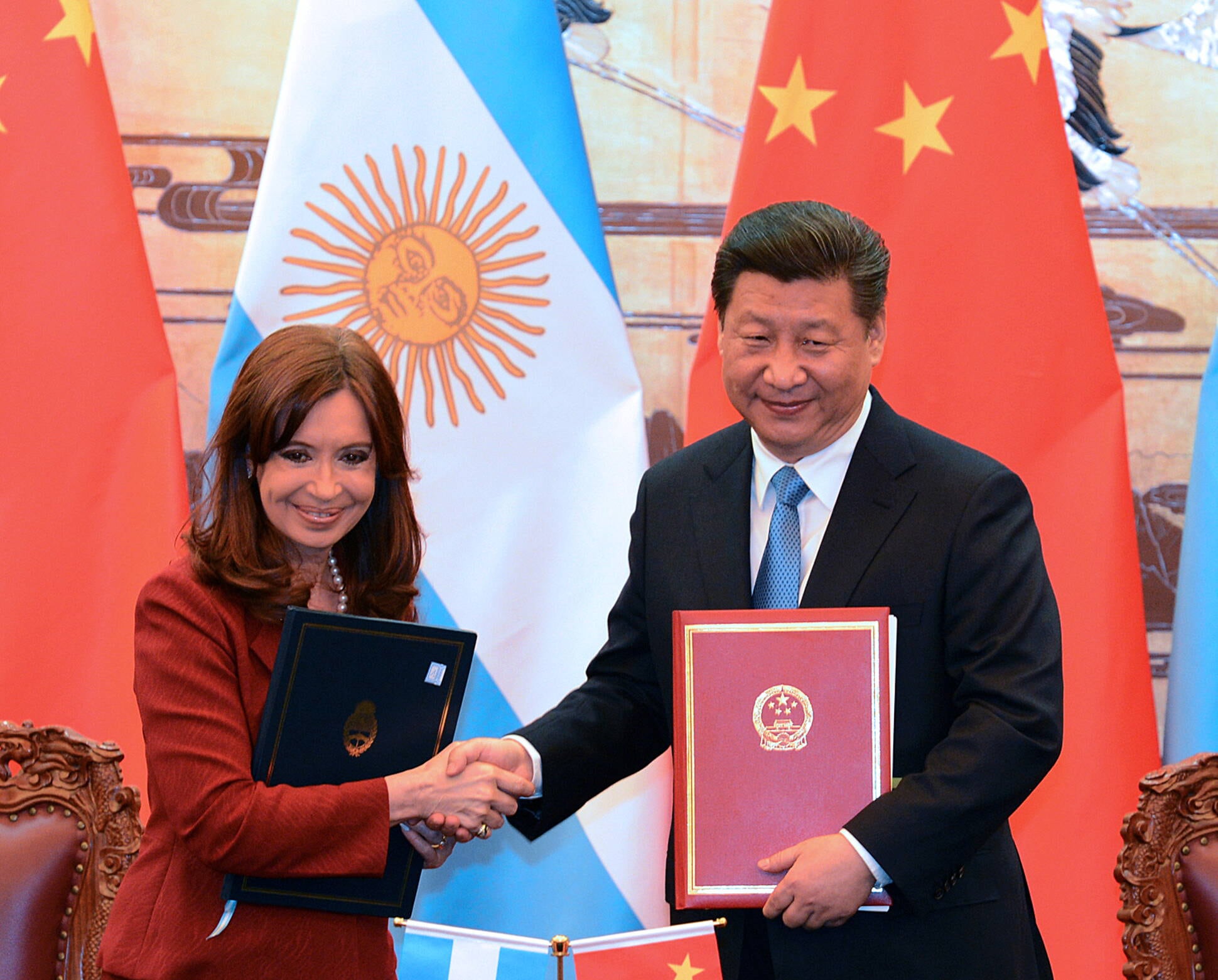 Cristina Fernández de Kirchner con el líder chino Xi Jinping.