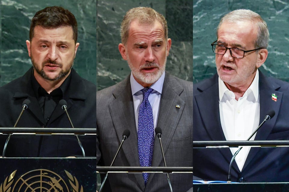 Zelenski, Felipe y Pezeshkian en la Asamblea General de la ONU.