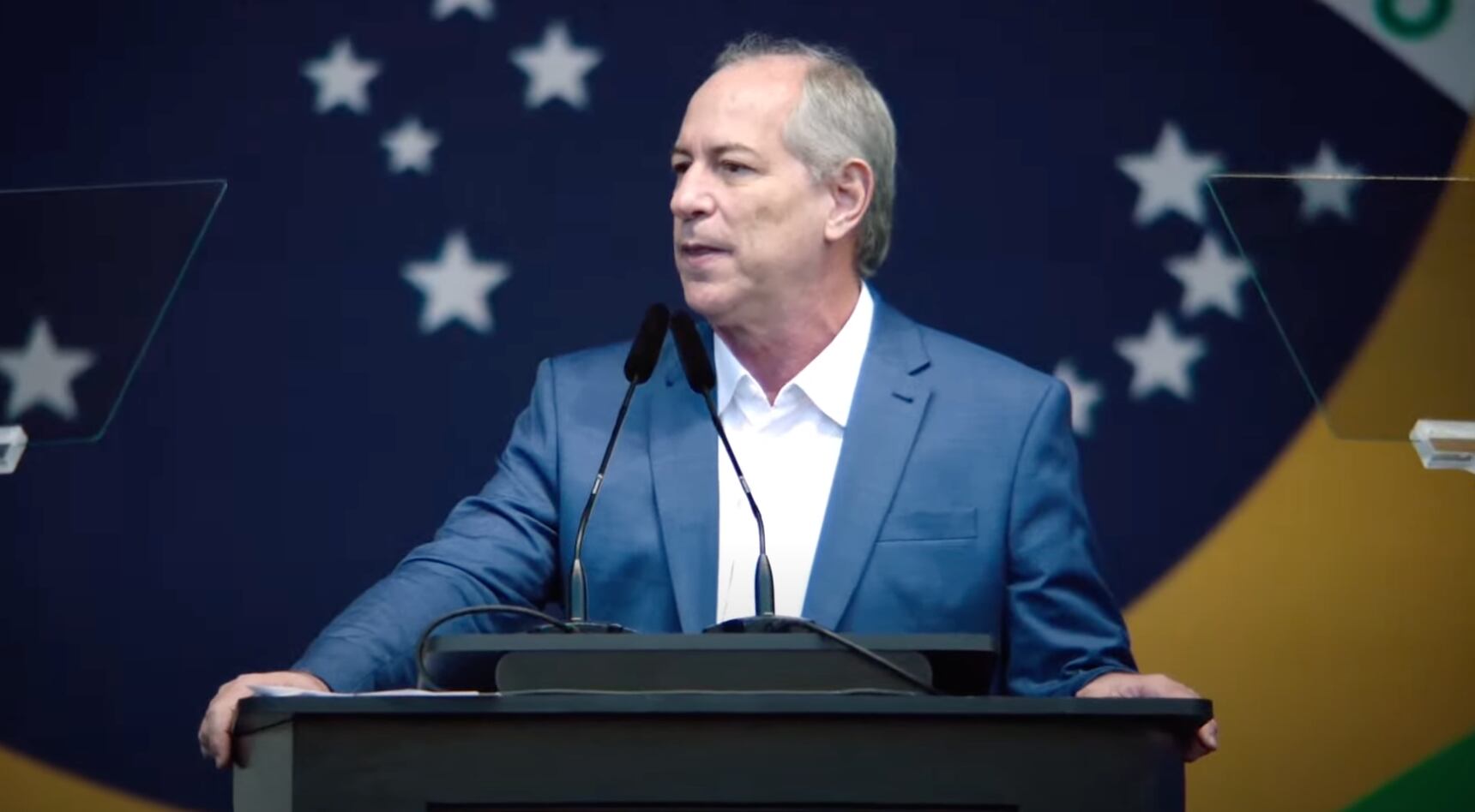 Ciro Gomes durante la convención de lanzamiento de su candidatura. Foto: captura.