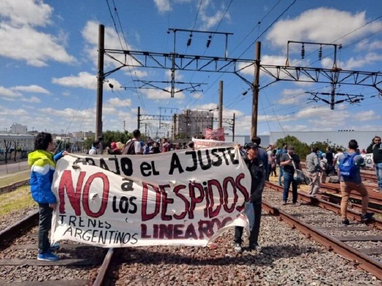 Una imagen de la protesta a la altura de Avellaneda. 