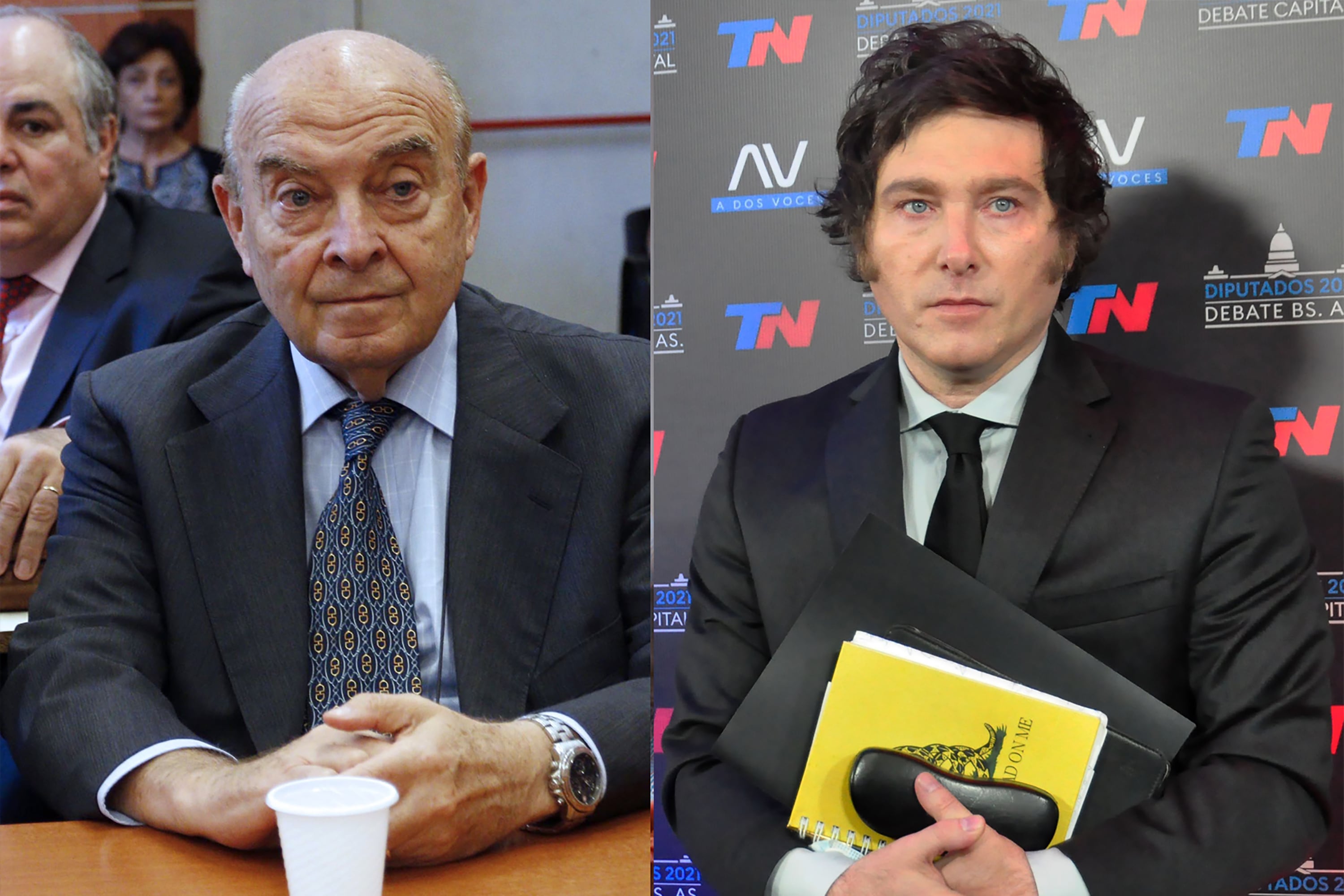 Domingo Felipe Cavallo, ministro de Menem y De la Rúa, quien impuso el Plan de Convertibilidad. Javier Milei propone hoy la dolarización elogiando al creador del fiasco del 1 a 1. 