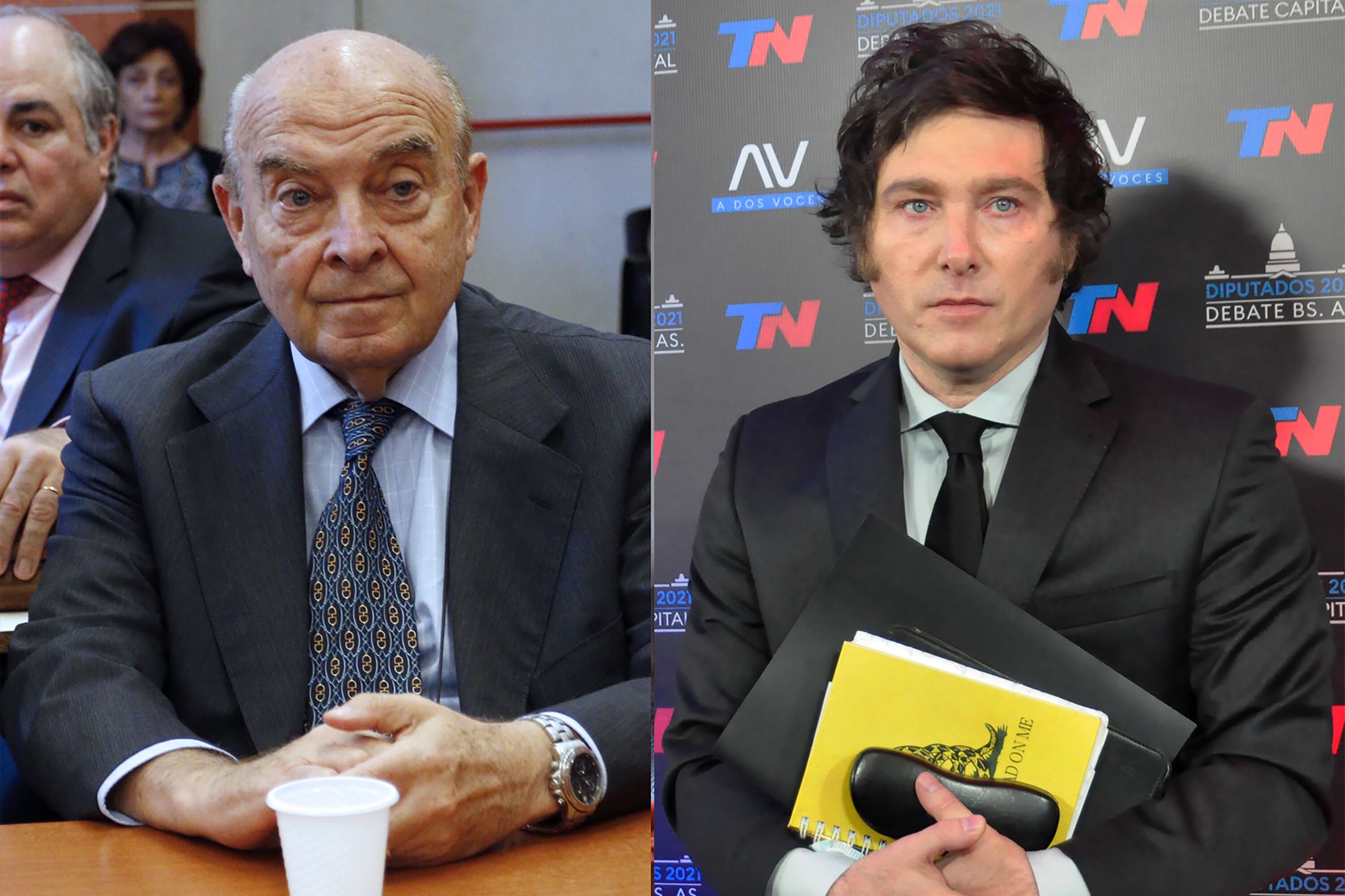 Domingo Felipe Cavallo, ministro de Menem y De la Rúa, quien impuso el Plan de Convertibilidad. Javier Milei propone hoy la dolarización elogiando al creador del fiasco del 1 a 1.
