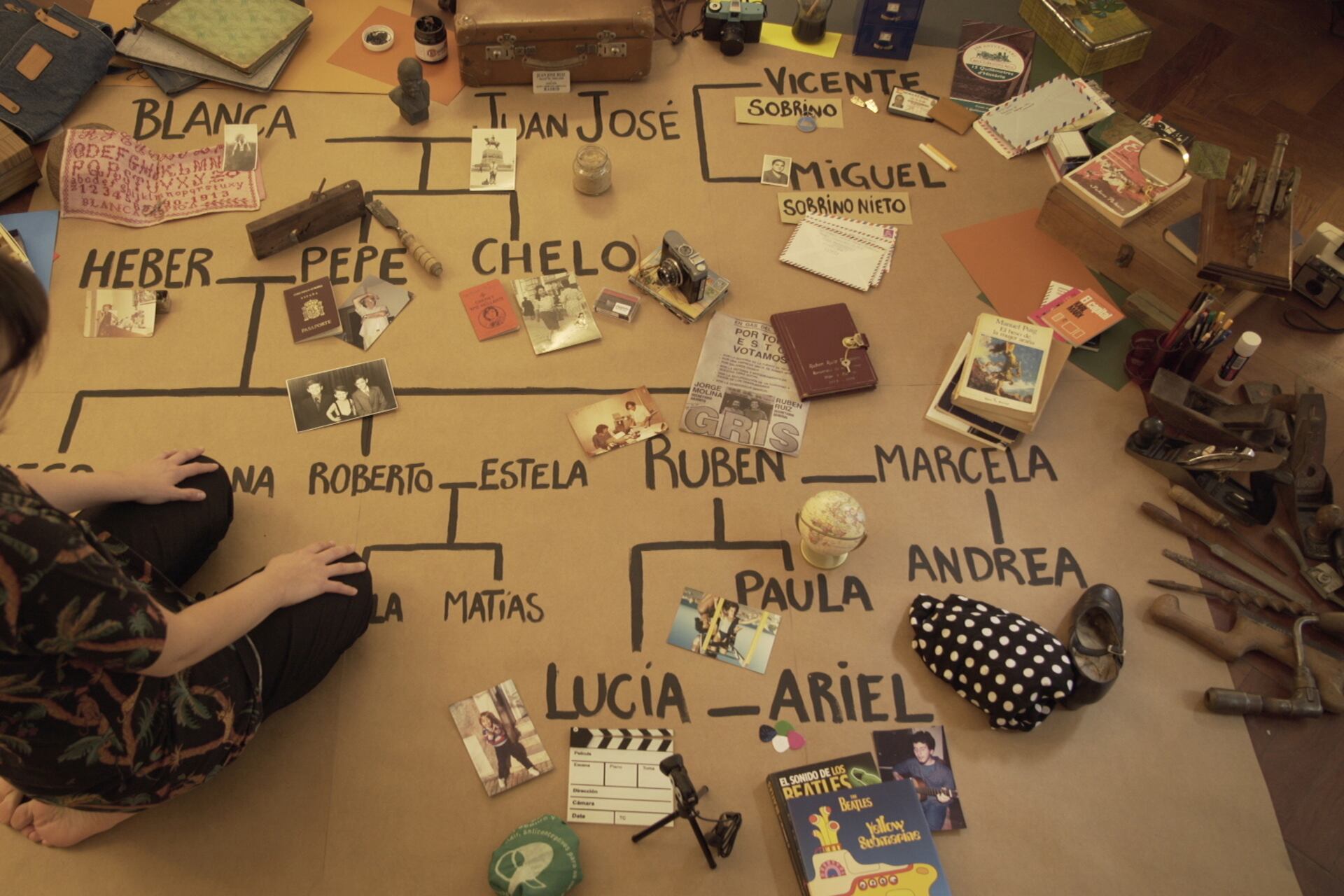 El árbol genealógico de la película que la directora lleva consigo.