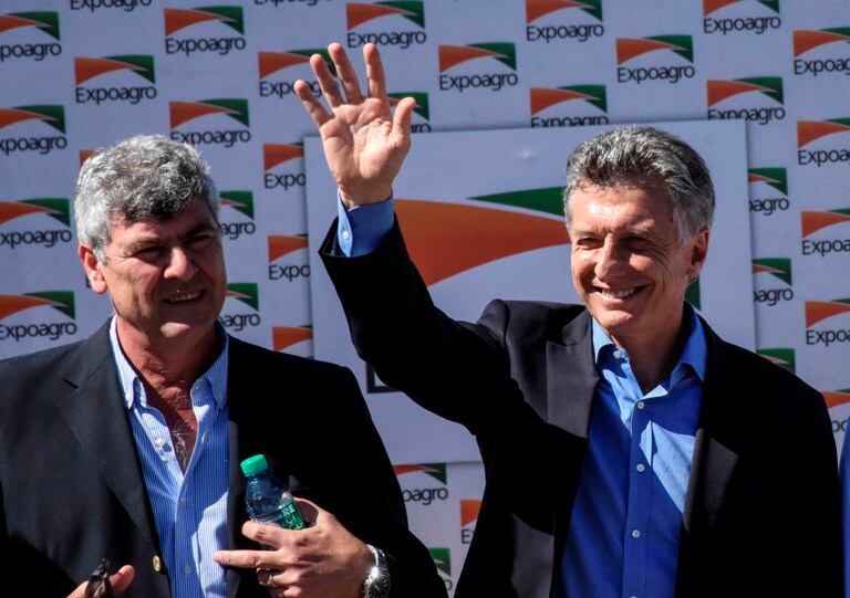 Macri en Expoagro, junto al ministro Ricardo Buryaile.