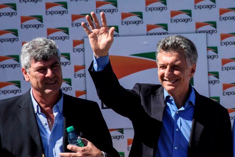 Macri en Expoagro, junto al ministro Ricardo Buryaile.