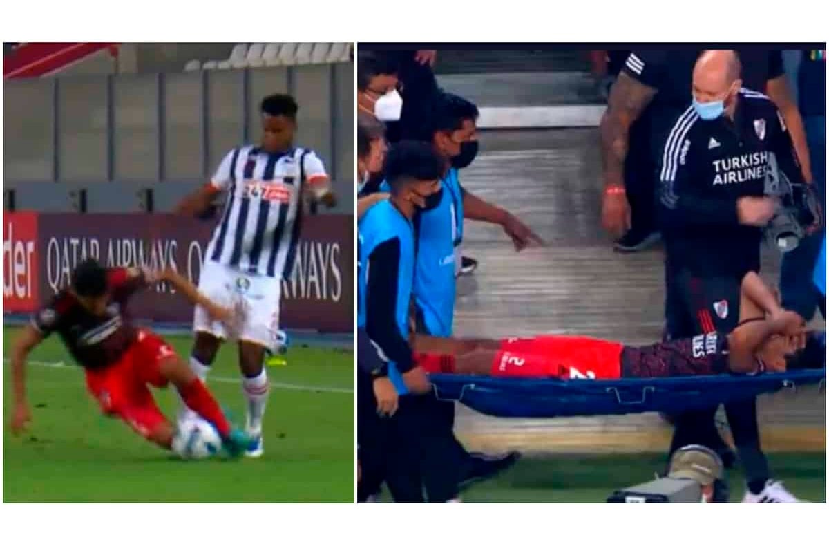 La imagen de la falta de Rodríguez y el momento en el que Rojas es retirado en camilla