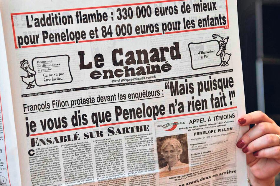 Los artículos sobre el PenelopeGate del semanario francés hundieron a Fillon.