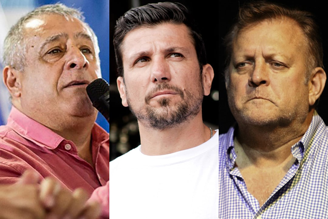 Edgardo Llano, Juan Pablo Brey y Pablo Biró, los líderes sindicales de Aerolíneas Argentinas.