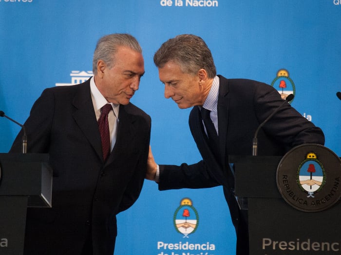 Macri fue el primero en reconocer a Temer, el primero en recibirlo y el primero en visitarlo.