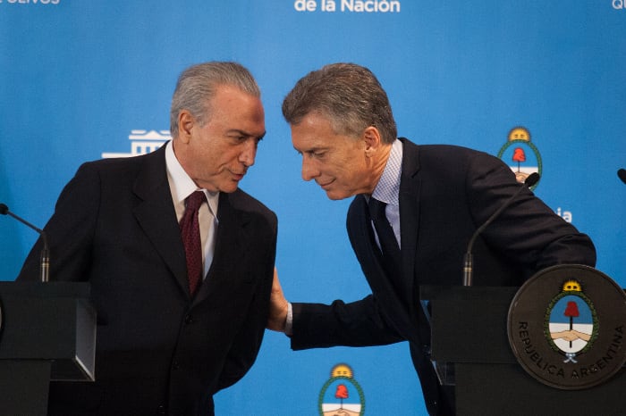 Macri fue el primero en reconocer a Temer, el primero en recibirlo y el primero en visitarlo.