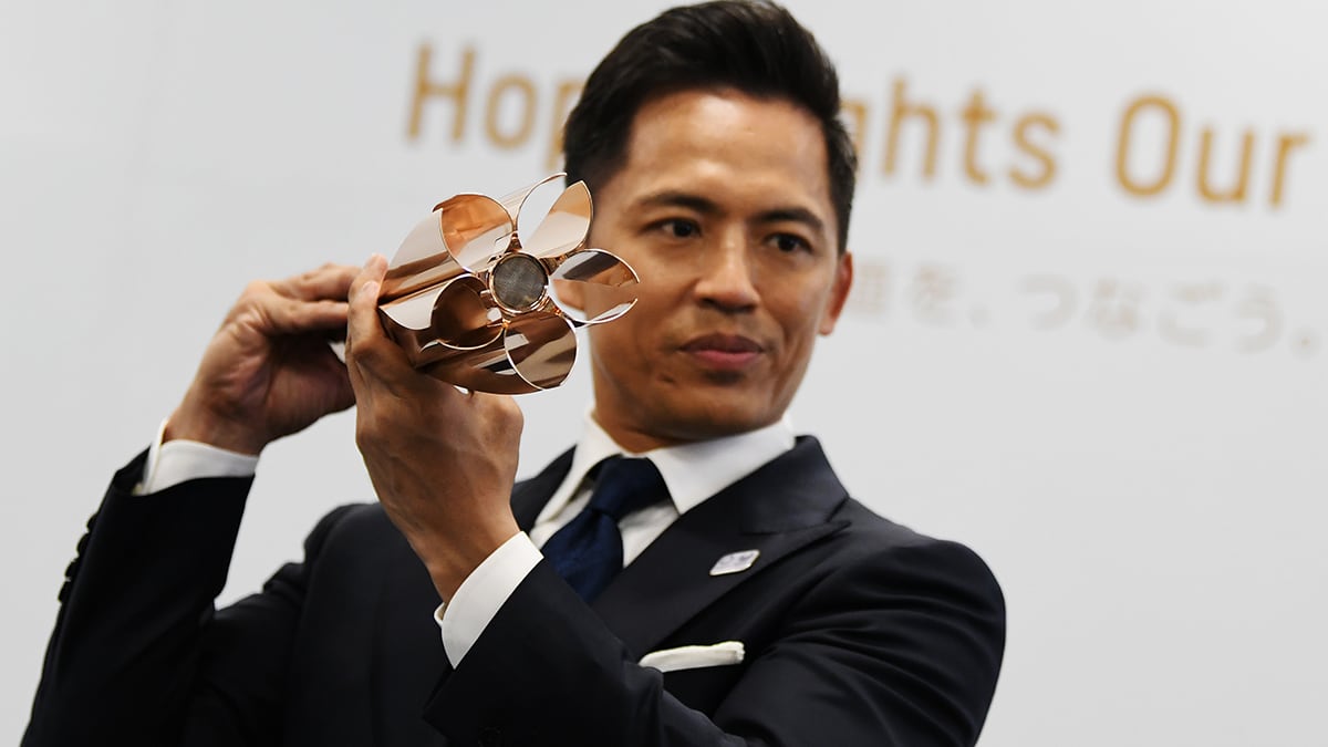 La antorcha de los Juegos Olímpicos de Tokio 2020.