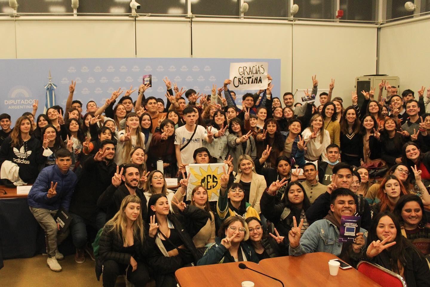 Estudiantxs y referentxs de la ReNaCe en la presentación del proyecto de Justicia Digital Educativa.