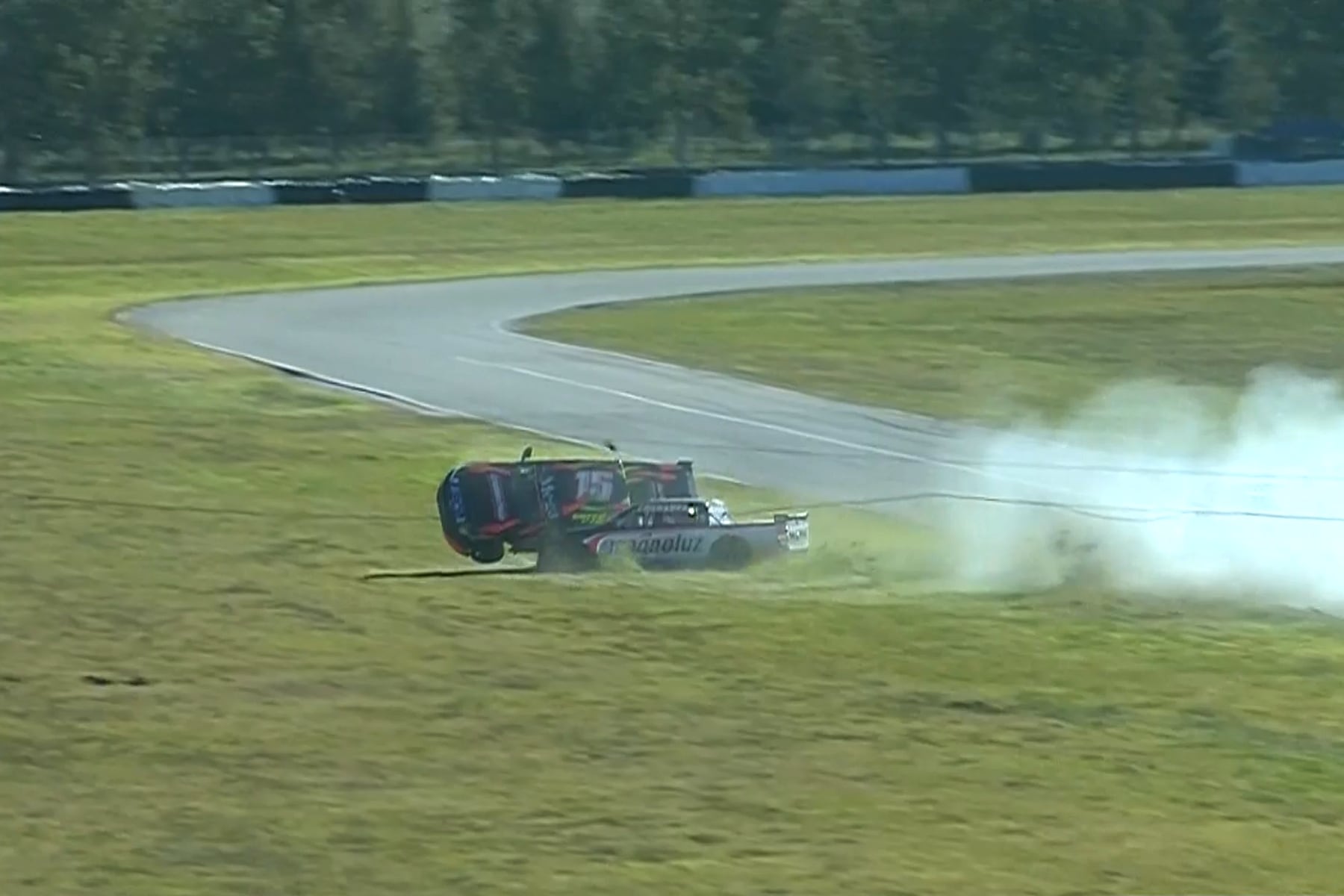 La pickup Ford Ranger de Martínez en su espeluznante vuelco