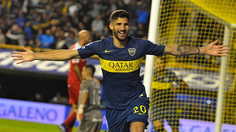 Lisandro López festeja su gol abriendo los brazos, cuando iban nueve minutos del segundo tiempo.
