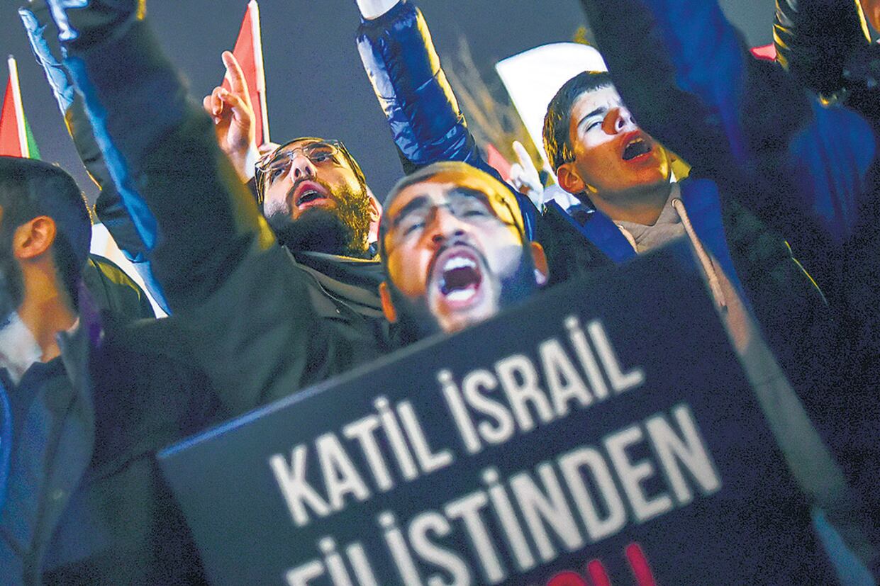Protestas en Estambul contra la decisión de Trump de reconocer a Jerusalén como capital israelí.