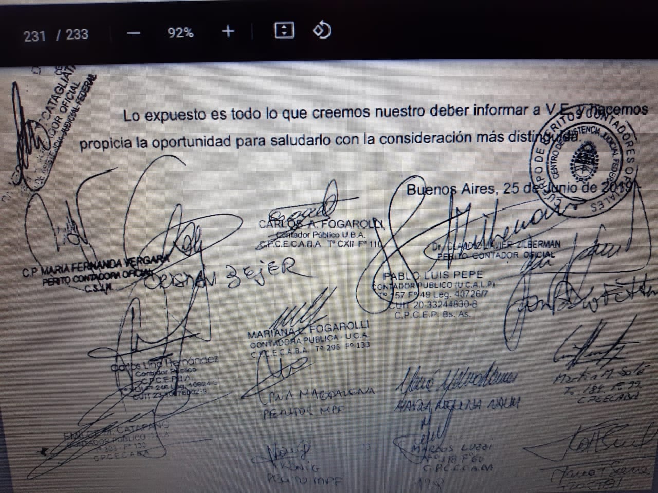 Esta pericia con la que los grandes medios quieren revivir el expediente fue firmada por el 26 de junio de 2019 y se incorporó al expediente el 1 de julio de 2019. Tiene dos años.