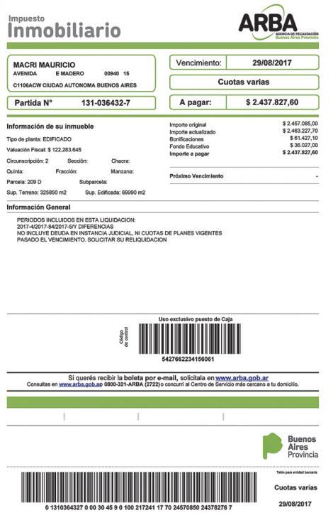 Para ARBA el predio presidencial tiene una valuación fiscal de 122 millones de pesos. Pero su valor al acto es de 477 millones y el de mercado el doble.