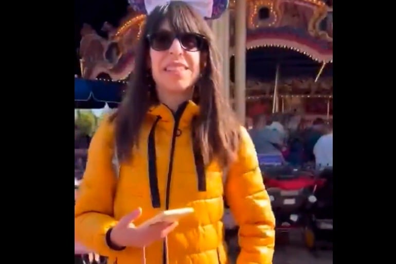 La mujer a la que confundieron con la hija de CFK. La agresión se viralizó en las redes.