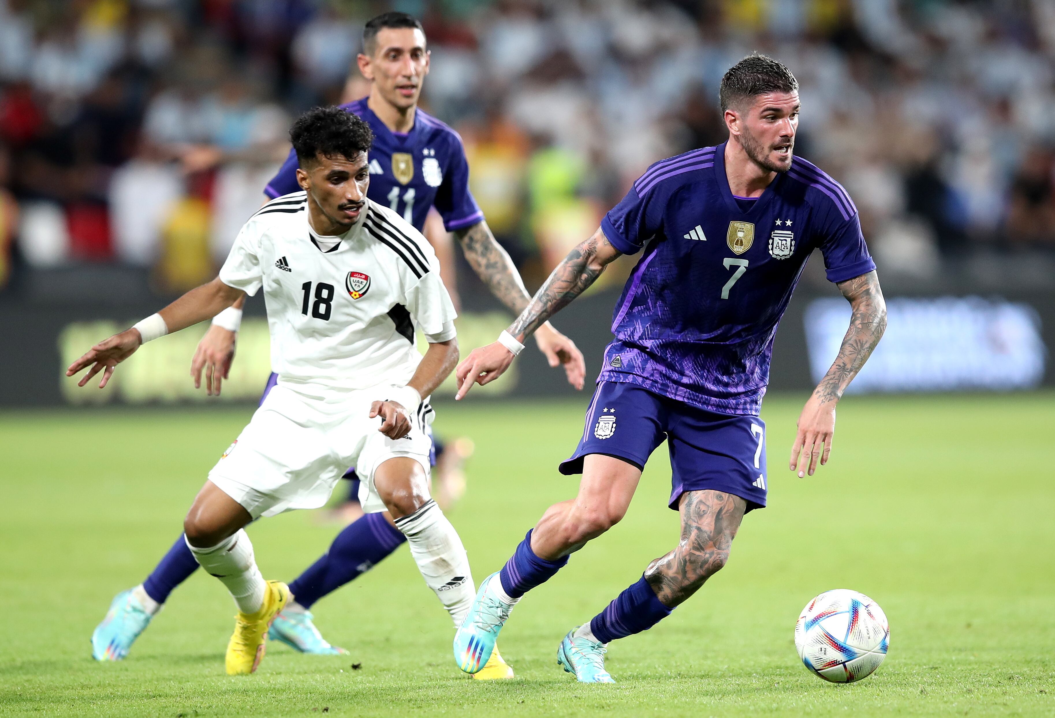 Abdullah Ramadan, en el último partido entre Argentina y Emiratos Árabes Unidos. (Imagen: EFE)
