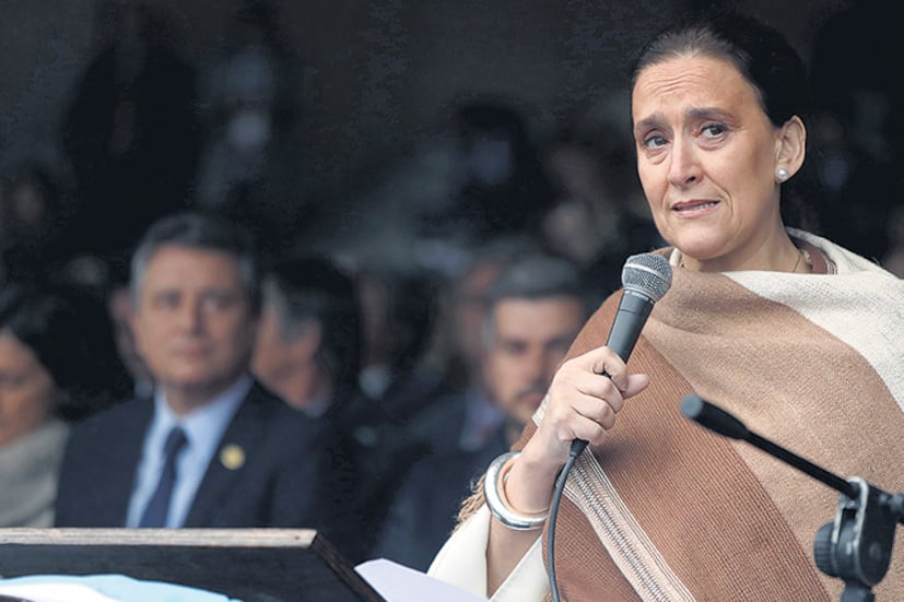 Gabriela Michetti, la voz inaugural. “Habló claro y sencillo, como somos los del campo”, la elogiaron.