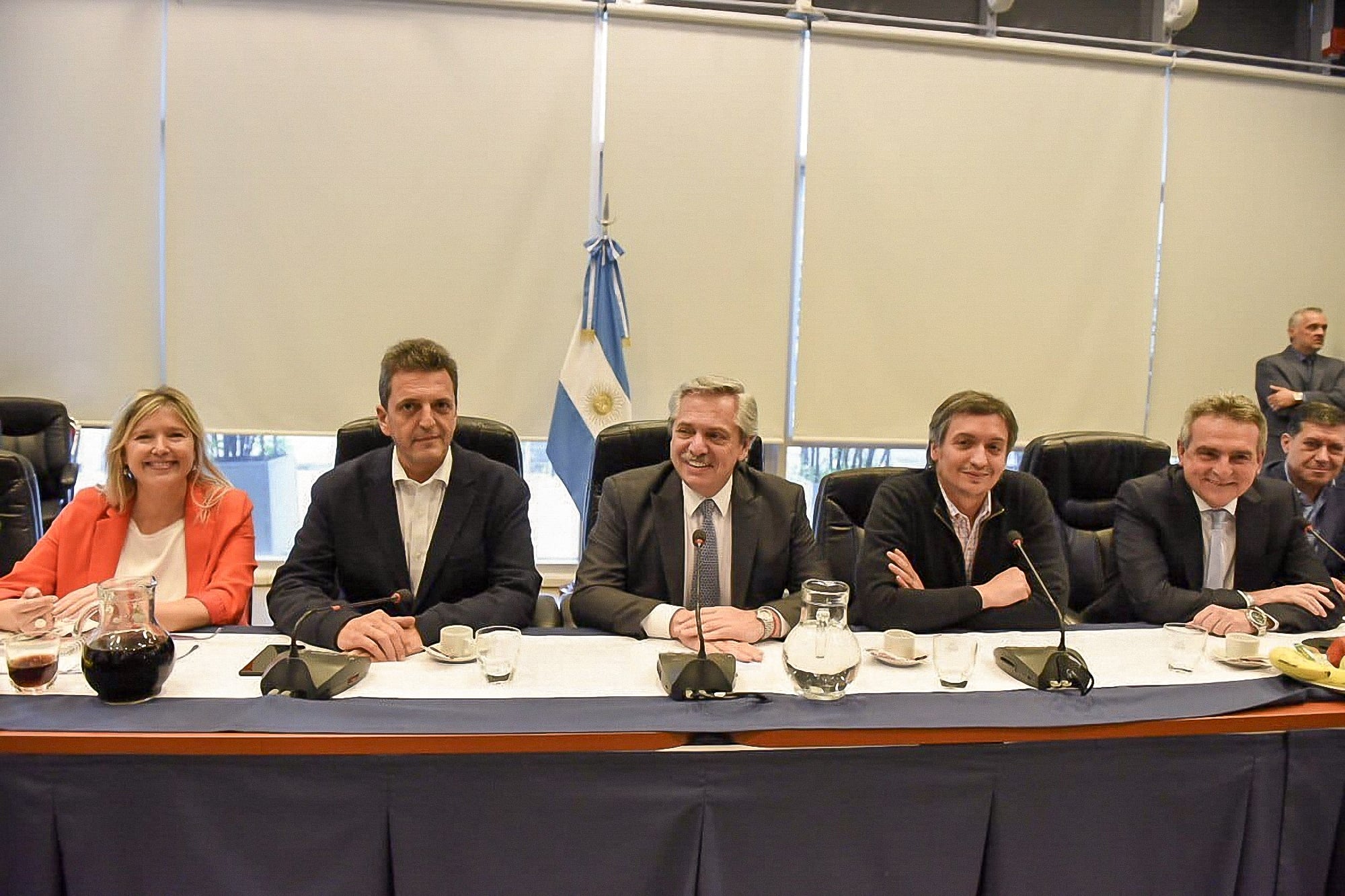 Alberto Fernández, Máximo Kirchner, Sergio Massa y Agustín Rossi en