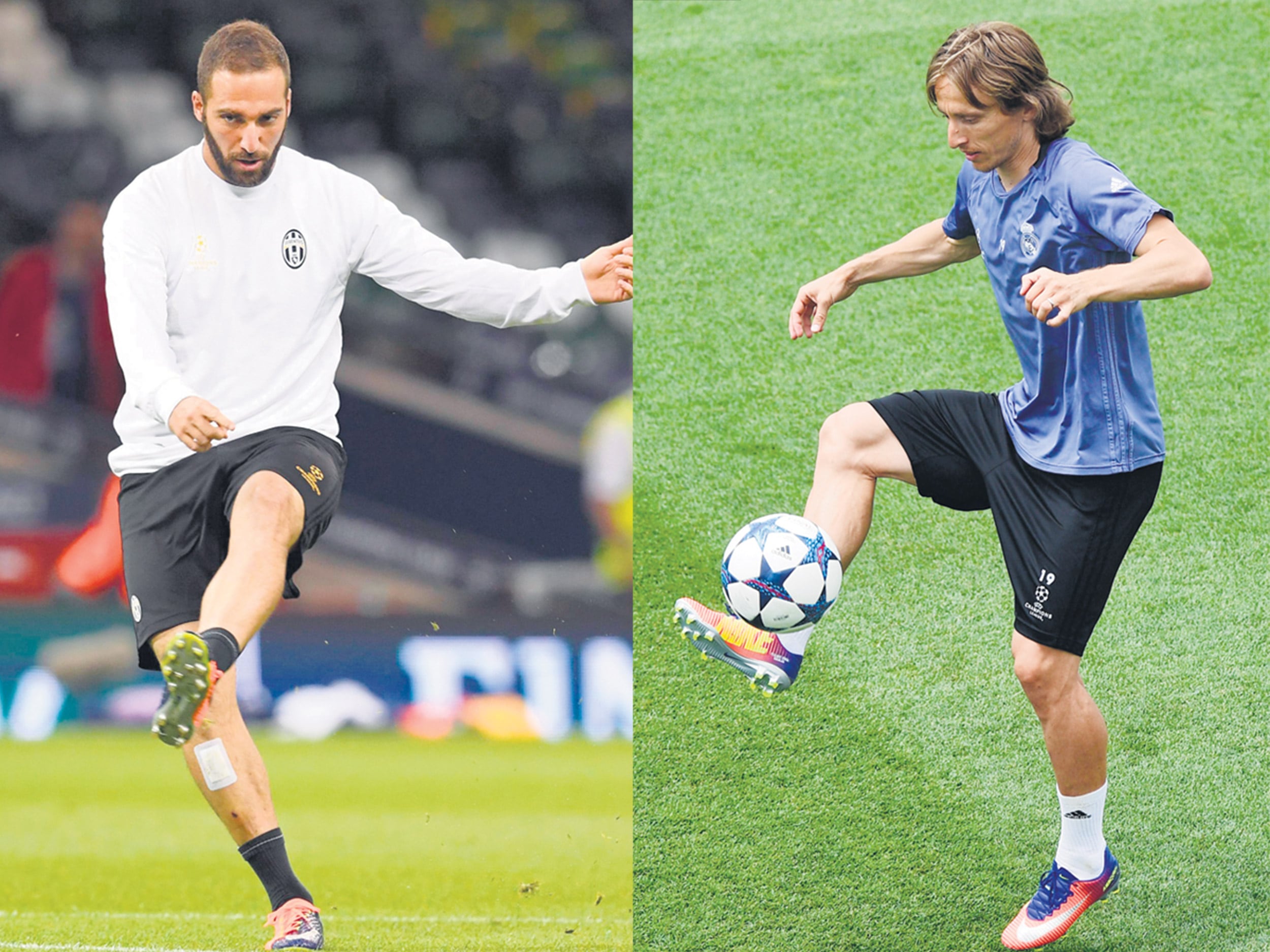 Pipita Higuaín, goleador de la Juve. Modric, el motor del equipo blanco.