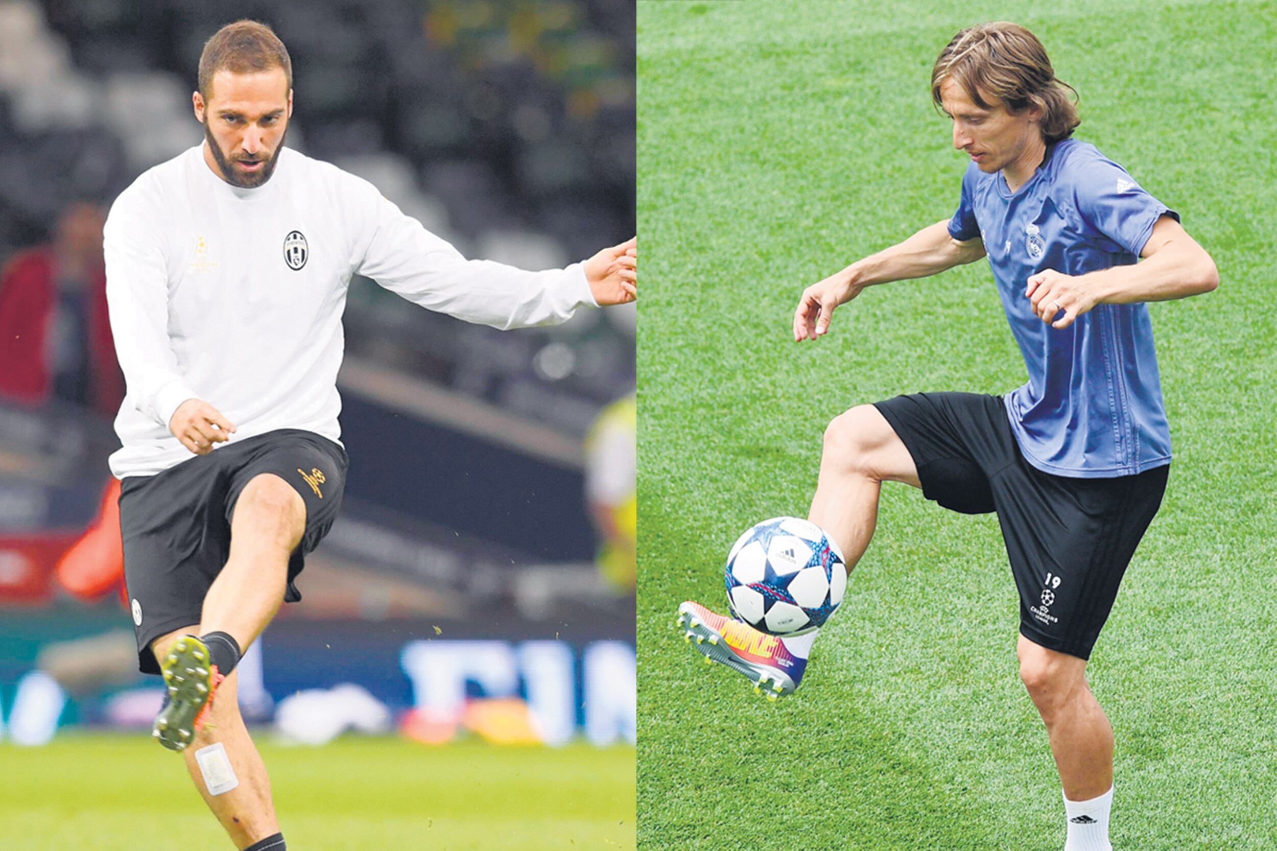 Pipita Higuaín, goleador de la Juve. Modric, el motor del equipo blanco.